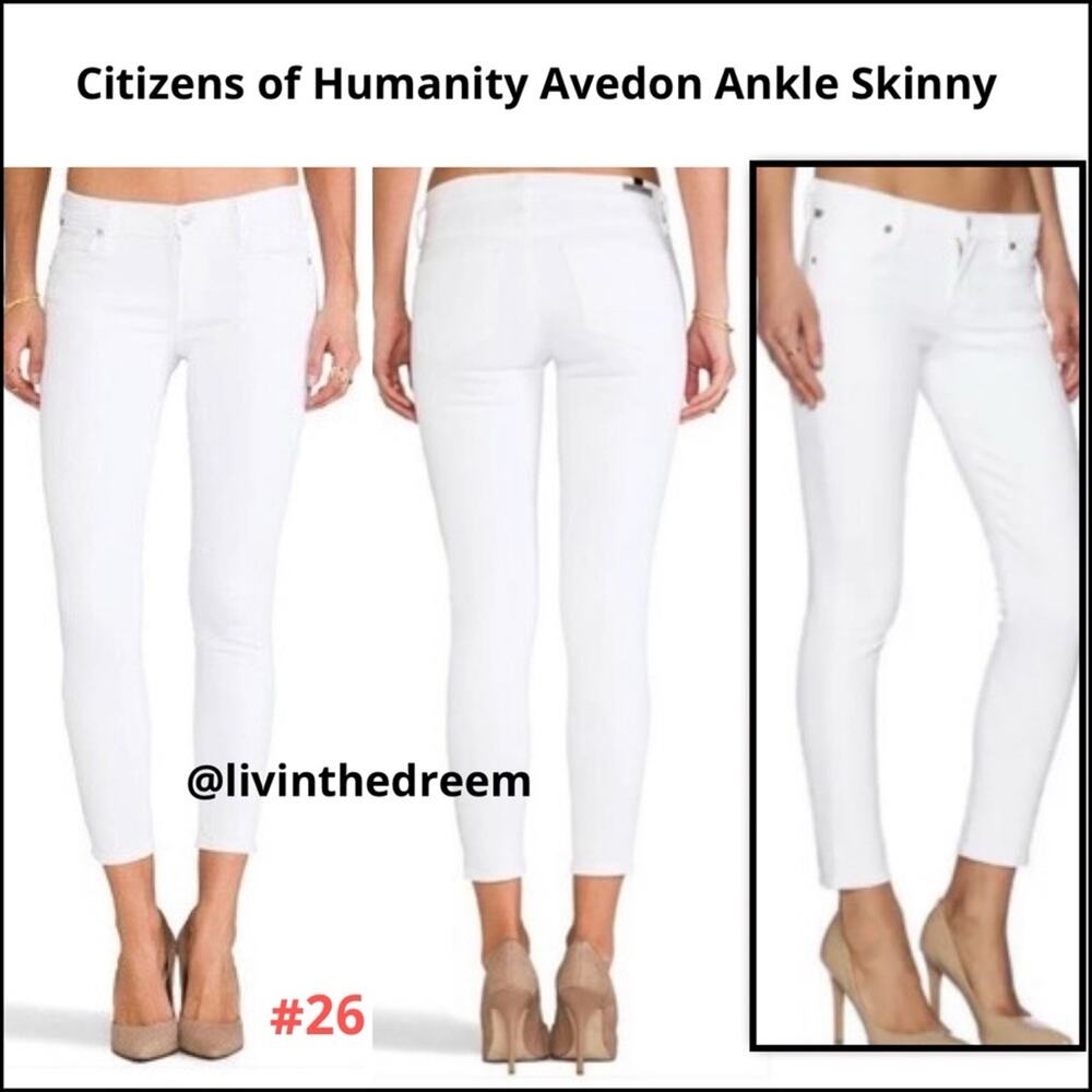 Citizens of Humanity Avedon Ankle Skinny SZ 29 Arctic White Jeans